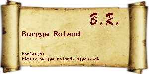 Burgya Roland névjegykártya